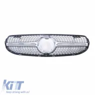 Front Grille suitable for Mercedes-Benz GLC-Class X253 19+ Facelift Diamond Look Silver/Chrome-image-6312149