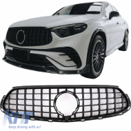 Front Grille suitable for Mercedes-Benz GLC-Class X254 SUV & C254 Coupe A Design Line 22+ GTR Panamericana Design Gloss Black - Night Package