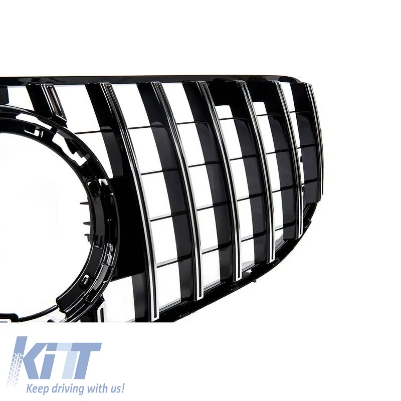 Front Grille suitable for Mercedes-Benz GLC-Class X253 19+ Facelift Standard Bumper GTR Panamericana Design Black/Chrome
