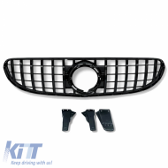 Front Grille suitable for Mercedes-Benz GLC-Class X253 19+ Facelift Standard Bumper GT Panamericana Design Glossy Black