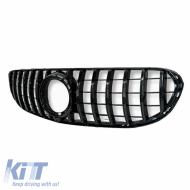 Front Grille suitable for Mercedes-Benz GLC-Class X253 19+ Facelift Standard Bumper GT Panamericana Design Glossy Black