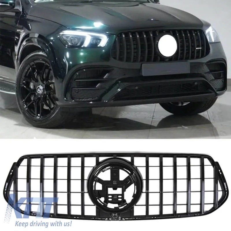 Front Grille suitable for Mercedes-Benz GLE-Class W167/C167/V167 19+ GT A Design Panamericana Look Black 1pc