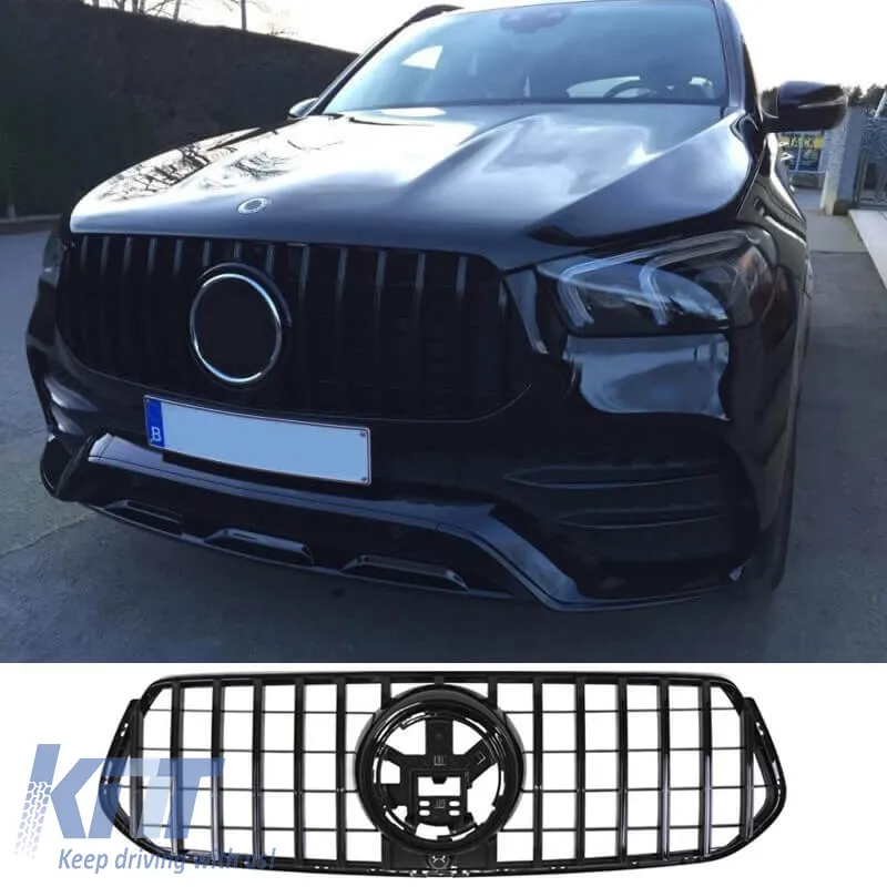 Front Grille suitable for Mercedes-Benz GLE-Class W167/C167/V167 19+ GT A Design Panamericana Look Black 1pc