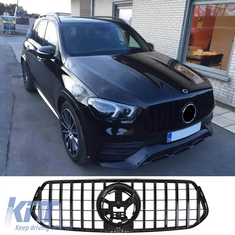 Front Grille suitable for Mercedes-Benz GLE-Class W167/C167/V167 19+ GT A Design Panamericana Look Black 1pc