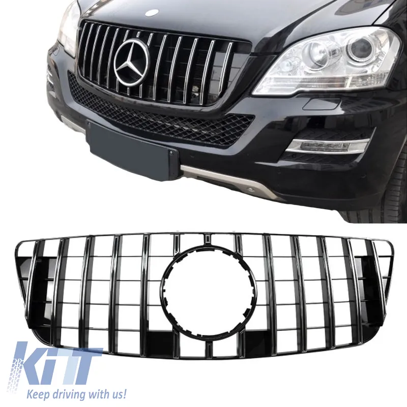 Front Grille suitable for Mercedes-Benz ML-Class W164 08-11 GT A Design Panamericana Look Black/Chrome 1 Pc