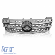 Front Grille suitable for Mercedes-Benz ML-Class W164 05-08 A Design Look Silver/Chrome 1 Pc