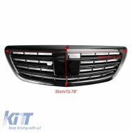 Front Grille suitable for Mercedes-Benz S-Class W222 13-20 A Design Look Night Edition Gloss Black 1 Pc