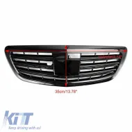 Front Grille suitable for Mercedes-Benz S-Class W222 13-20 A Design Look Night Edition Gloss Black 1 Pc-image-6324570