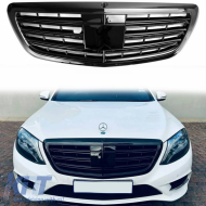 Front Grille suitable for Mercedes-Benz S-Class W222 13-20 A Design Look Night Edition Gloss Black 1 Pc