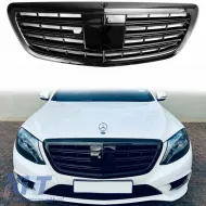 Front Grille suitable for Mercedes-Benz S-Class W222 13-20 A Design Look Night Edition Gloss Black 1 Pc-image-6324571