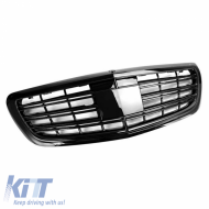 Front Grille suitable for Mercedes-Benz S-Class W222 13-20 A Design Look Night Edition Gloss Black 1 Pc
