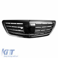 Front Grille suitable for Mercedes-Benz S-Class W222 13-20 A Design Look Night Edition Gloss Black 1 Pc