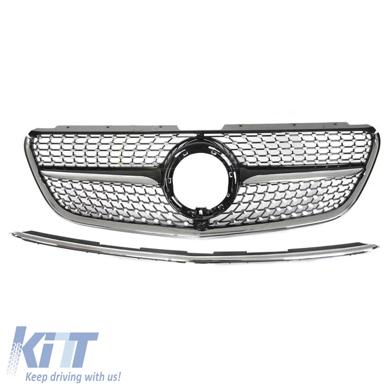 Front Grille suitable for Mercedes-Benz Vito W447 20+ Diamond Look Chrome/Black 1 Pc