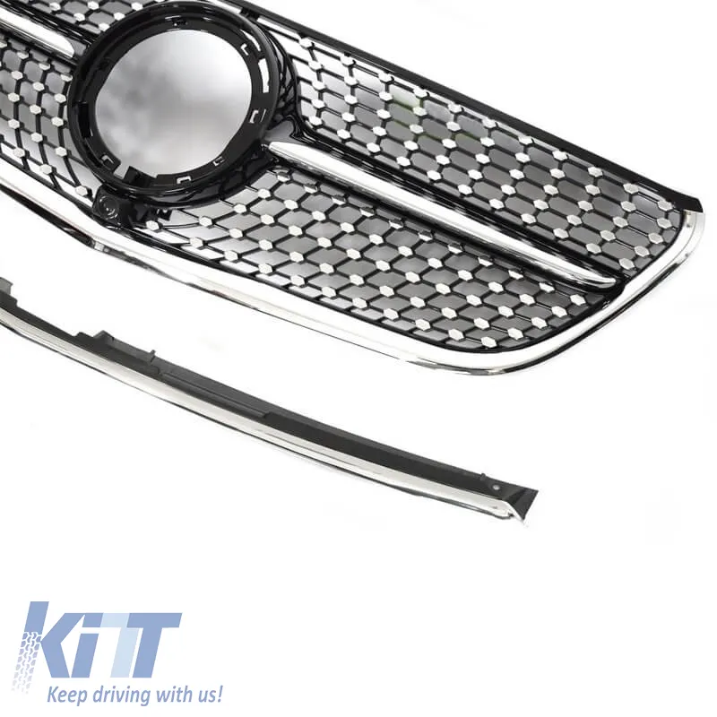 Front Grille suitable for Mercedes-Benz Vito W447 20+ Diamond Look Chrome/Black 1 Pc