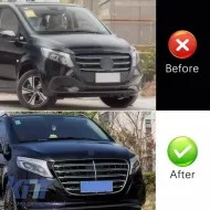 Front Grille suitable for Mercedes-Benz Vito W447 / W448 24+ A Design Look Chrome/Black 1 Pc-image-6324407