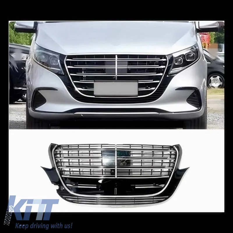 Front Grille suitable for Mercedes-Benz Vito W447 / W448 24+ A Design Look Chrome/Black 1 Pc