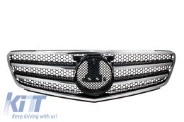 Front Grille suitable for MERCEDES Benz W204 S204 Limousine Station Wagon (2007-2011) Sport Black Glossy & Chrom - 1672440