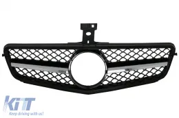 image-42-Front Grille suitable for Mercedes C-Class W204 S204 Limousine Station Wagon (2007-2014) Sport Piano Black C63 Design