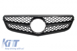 Front Grille suitable for Mercedes C-Class W204 S204 Limousine Station Wagon (2007-2014) Sport Piano Black - FGMBW204BBSL
