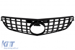 Front Grille suitable for Mercedes C-Class W204 S204 Limousine Station Wagon (2007-2014) GT-R Panamericana Design Black-image-6099930