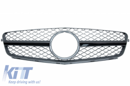 Front Grille suitable for MERCEDES C-Class W204 S204 Limousine Station Wagon (2007-2014) Sport Brushed Dark Grey SL Look - FGMBW204SL