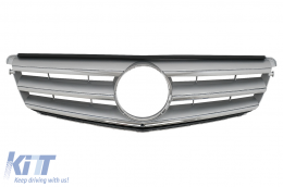 Front Grille suitable for Mercedes C-Class W204 S204 Limousine Station Wagon (2007-2014) Sport Silver