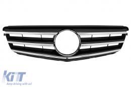 Front Grille suitable for Mercedes C-Class W204 S204 Limousine Station Wagon (2007-2014) Piano Black - FGMBW204CPB