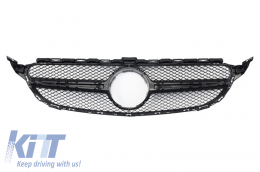 Front Grille suitable for MERCEDES C-Class W205 S205 C205 A205 (2014-2018) C63 Design Silver-image-6011626