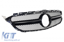 Front Grille suitable for MERCEDES C-Class W205 S205 C205 A205 (2014-2018) C63 Design Black-image-6011629