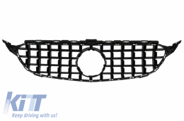 Front Grille suitable for MERCEDES C-Class W205 S205 C205 S205 (2014-2018) GT-R Panamericana Design Black Without Camera-image-6032766