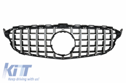 Front Grille suitable for MERCEDES C-Class W205 S205 C205 A205 (2014-2018) GT-R Panamericana Design Without Camera