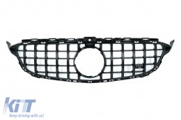 image-74-Front Grille suitable for Mercedes C-Class W205 S205 C205 A205 (2014-2018) GT-R Panamericana Design Black