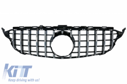 Front Grille suitable for Mercedes C-Class W205 S205 C205 A205 (2014-2018) GT-R Panamericana Design Crom Without Camera