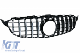 Front Grille suitable for Mercedes C-Class W205 S205 C205 A205 (2014-2018) GT-R Panamericana Design Crom Without Camera-image-6042737