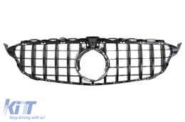 Front Grille suitable for Mercedes C-Class W205 Sedan S205 T-Modell A205 Cabriolet C205 Coupe Facelift (03.2018-2020) Black