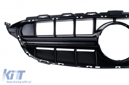 Front Grille suitable for Mercedes C-Class W205 S205 C205 A205 (2014-2018) without Camera Black-image-6165332