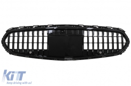 Front Grille suitable for Mercedes C-Class W206 Sedan S206 T-Modell (2021-Up) Vertical Design Black - FGMBW206MBHB