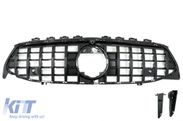 Front Grille suitable for Mercedes CLA X118 C118 (2019-up) GT-R Panamericana Design Piano Black - FGMBW118GTRB