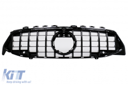 Front Grille suitable for Mercedes CLA X118 C118 (2019-up) Piano Black Stripes GT-R Panamericana Design - FGMBW118GTRBCN