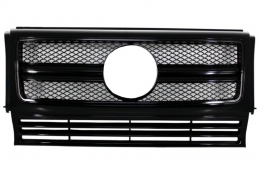 Front Grille suitable for Mercedes G-Class W463 (1990-2017) New G65 G63 Design Full Piano Black - FGMBW463AMGBB