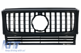 Front Grille suitable for Mercedes G-Class W463 (1990-2014) New G63 GT-R Panamericana Design All Black - FGMBW463GTRBCN