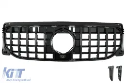 image-51-Front Grille suitable for Mercedes GLB-Class X247 (2019-2023) GT-R Panamericana Design Piano Black