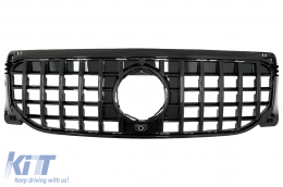 Front Grille suitable for Mercedes GLB-Class X247 (2019-2023) GT-R Panamericana Design Piano Black-image-6069454