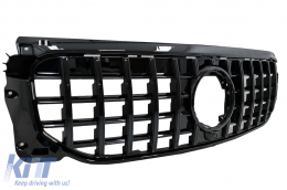 Front Grille suitable for Mercedes GLB-Class X247 (2019-2023) GT-R Panamericana Design Piano Black-image-6069456