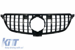Front Grille suitable for Mercedes GLE Coupe C292 (2015-2018) GLE W166 SUV (2015-2018) GT-R Panamericana Design Piano Black