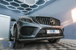 Front Grille suitable for Mercedes GLE Coupe C292 (2015-2018) GLE W166 SUV (2015-2018) GT-R Panamericana Design Piano Black-image-6088770