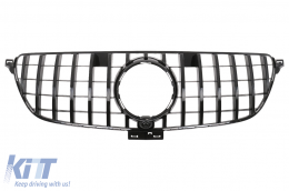 Front Grille suitable for Mercedes GLE Coupe C292 (2015-2018) GLE W166 SUV (2015-2018) GT-R Panamericana Design Piano Black - FGMBGLECGTRBDDS