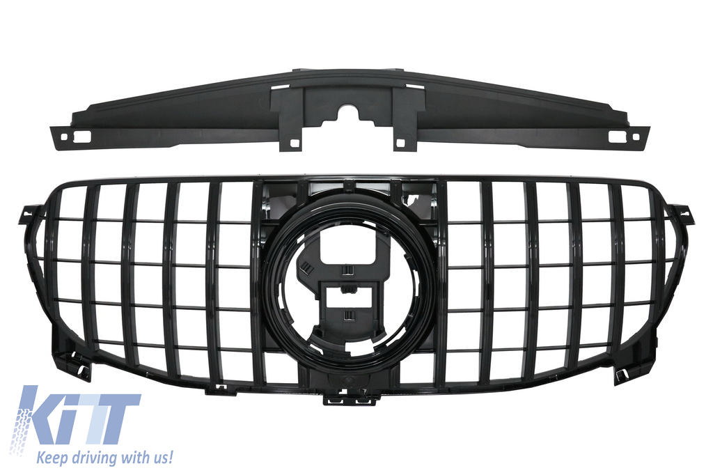Front Central Grille suitable for Mercedes GLE SUV W167 V167 GLE Coupe C167  Sport Package (2019-Up) GTR Panamericana Design All Black 