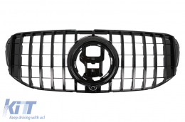 Front Grille suitable for Mercedes GLS SUV X167 (2019-2023) GT-R Panamericana Design Black - FGMBX167GTRB