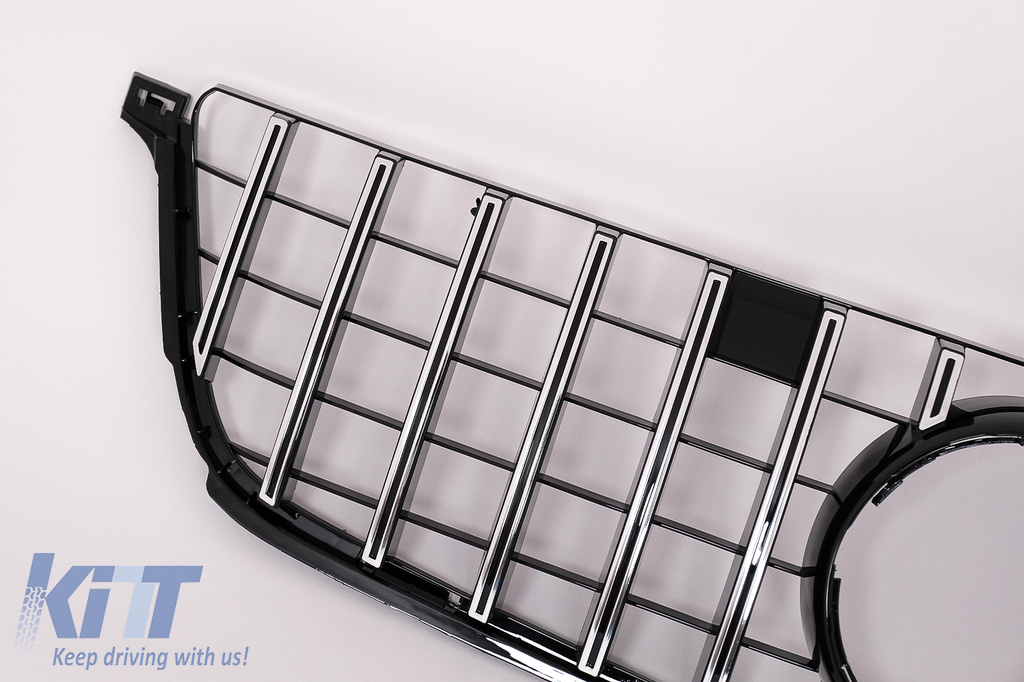 Front Grille suitable for Mercedes GLE Coupe C292 (2015-2018) GLE W166 SUV  (2015-2018) GT-R Panamericana Design Piano Black 
